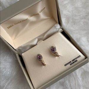 Gold Amethyst Earrings